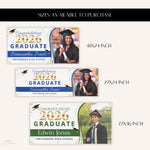 Custom Graduation Banner with Photo, Personalized Graduation Party Banner, Outdoor Yard Sign, Class of 2026 Decor, School Colors Grad Banner