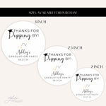 Personalized Graduation Stickers, Thanks For Popping By Popcorn Graduation Party Favor Stickers, Graduation Kettle Corn Treat Bag Labels