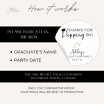 Personalized Graduation Stickers, Thanks For Popping By Popcorn Graduation Party Favor Stickers, Graduation Kettle Corn Treat Bag Labels