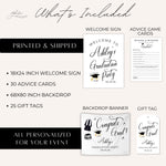 Custom Graduation Decor Bundle, Welcome Sign, Backdrop Banner, Gift Tags & Advice Cards, Personalized Graduation Party Set, Grad Party Decor