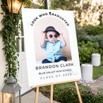 Custom Graduation Welcome Sign with Baby Photo, Look Who Graduated Sign, Personalized Grad Party Decor, High School College Graduation Sign