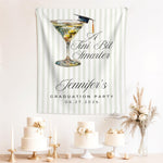 Tini Bit Smarter Graduation Backdrop Banner, Martini Graduation Party Decor, Personalized Graduation Tapestry, Olive Theme Grad Party Sign