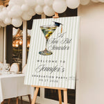 Tini Bit Smarter Printed Graduation Welcome Sign, Martini College Grad Party Decor, Personalized Grad Party Sign, Olive Theme Grad Poster