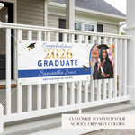 Custom Graduation Banner with Photo, Personalized Graduation Party Banner, Outdoor Yard Sign, Class of 2026 Decor, School Colors Grad Banner