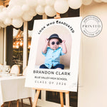 Custom Graduation Welcome Sign with Baby Photo, Look Who Graduated Sign, Personalized Grad Party Decor, High School College Graduation Sign