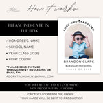 Custom Graduation Welcome Sign with Baby Photo, Look Who Graduated Sign, Personalized Grad Party Decor, High School College Graduation Sign